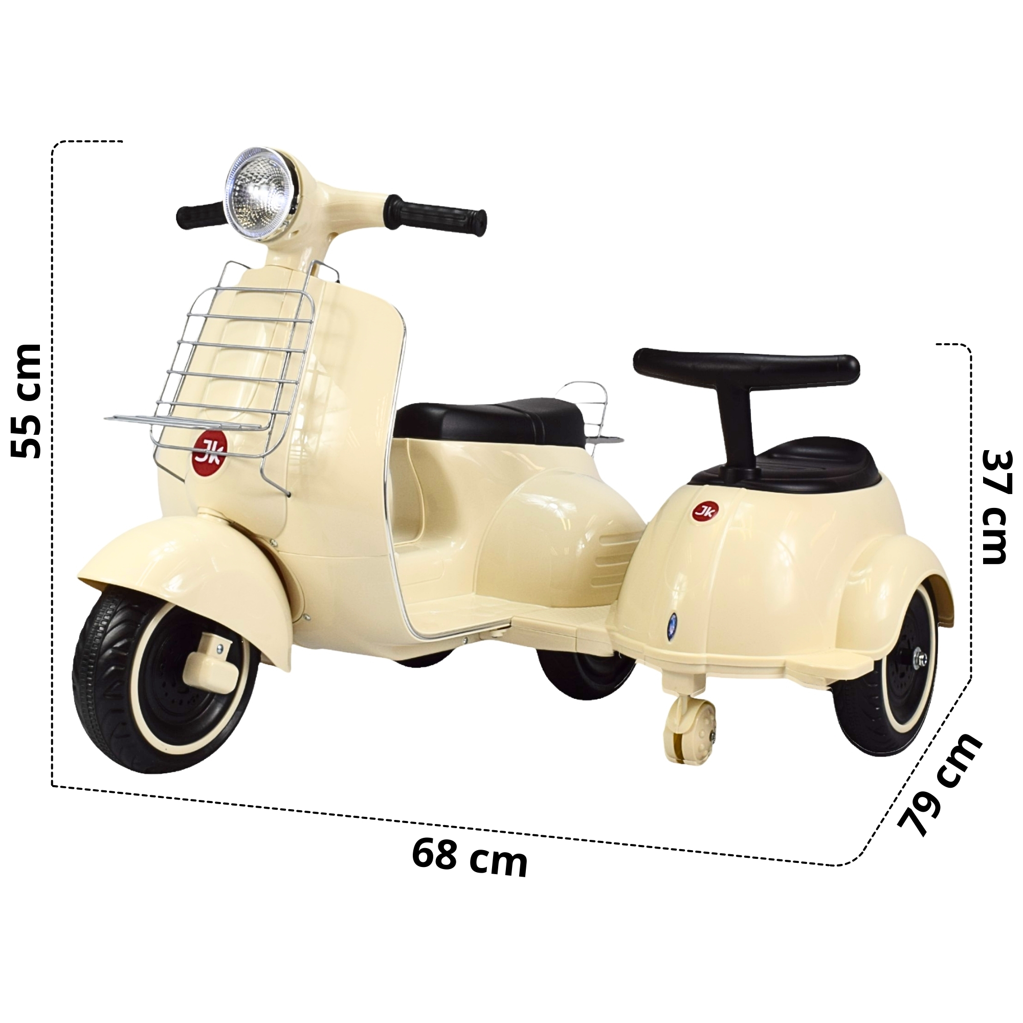 Motocicleta Montable Electrica Doble Asiento Sonido Luz Led 6v - BEIGE 