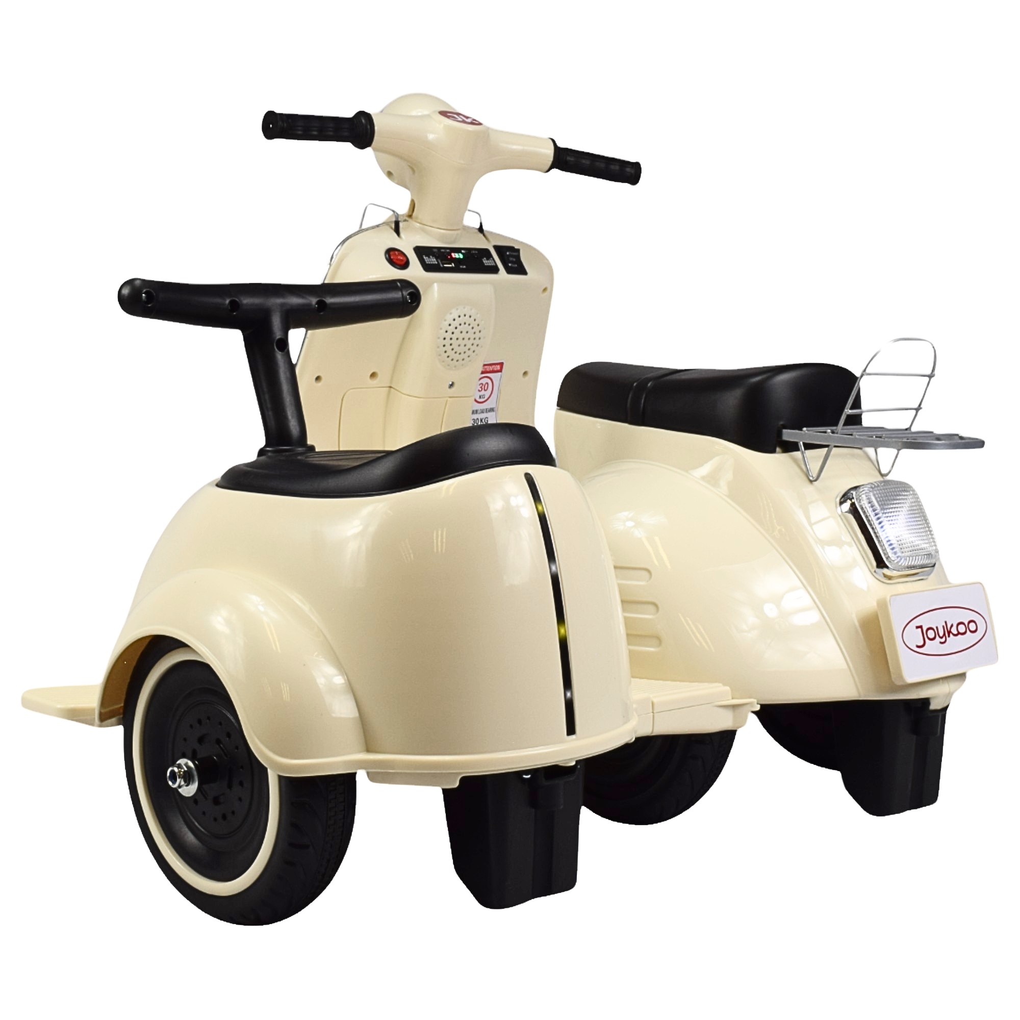 Motocicleta Montable Electrica Doble Asiento Sonido Luz Led 6v - BEIGE 