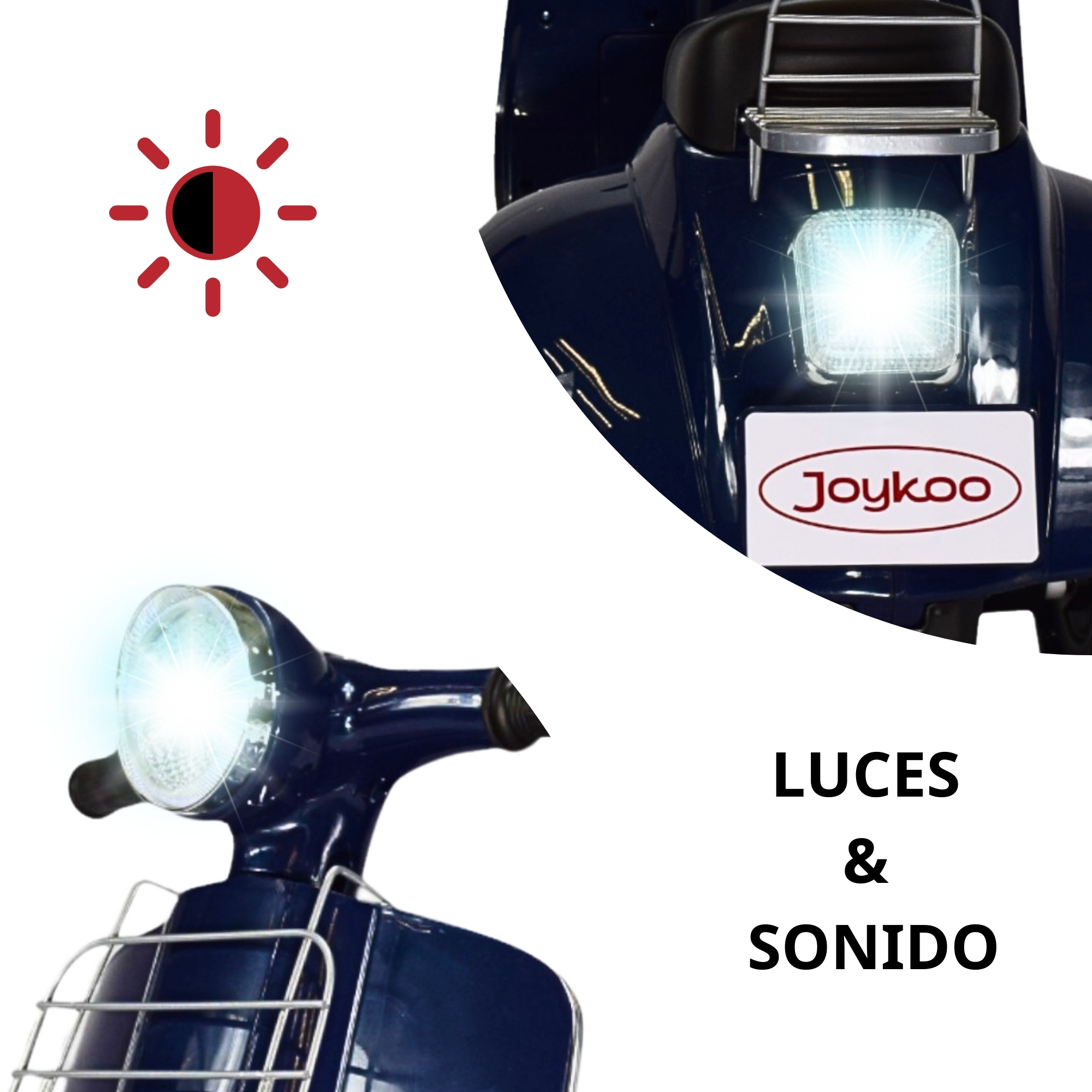 Motocicleta Montable Electrica Doble Asiento Sonido Luz Led 6v - AZUL