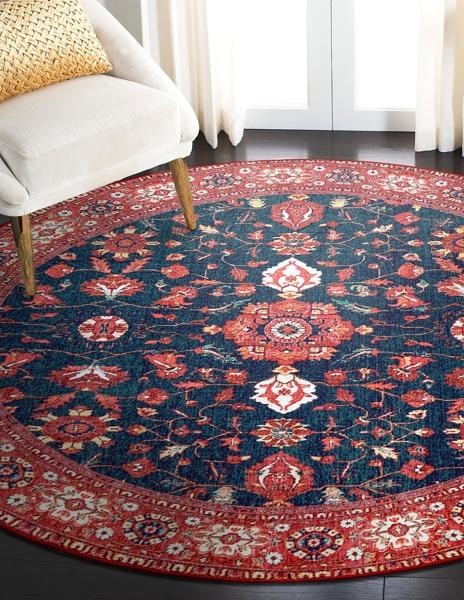 Tapete Alfombra Decorativo lavable Ramage Indigo - Fine Art Tj
