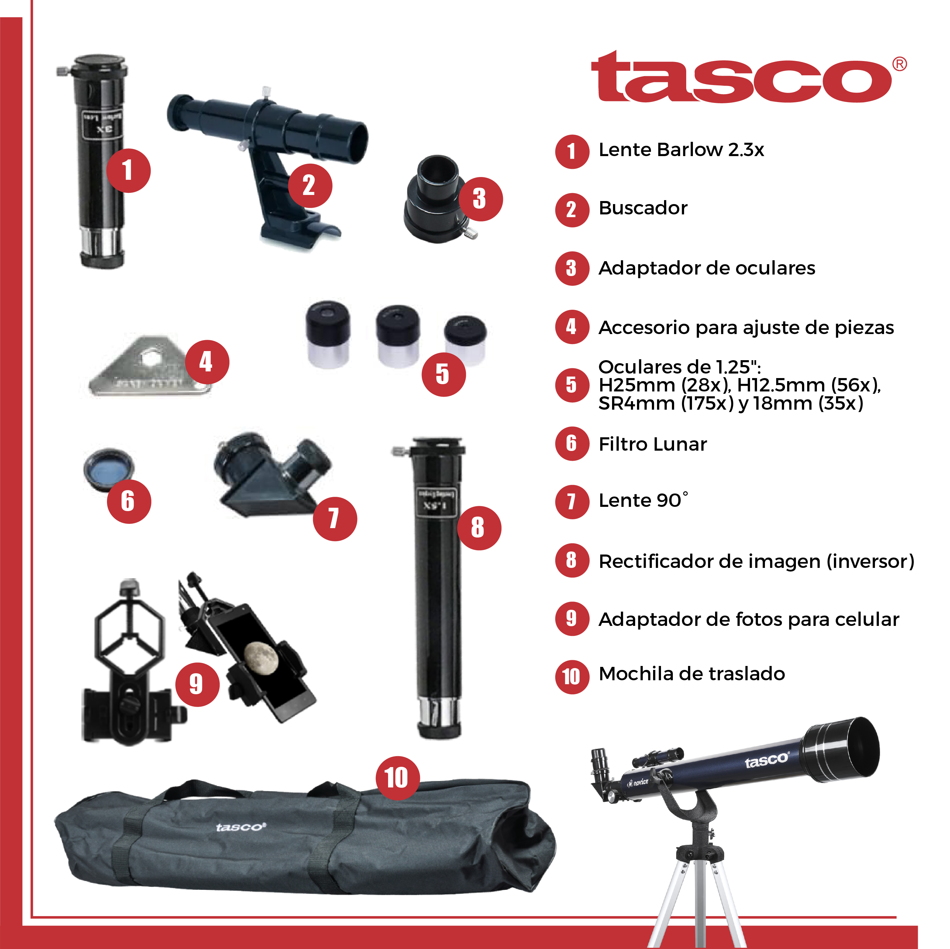 Telescopio Tasco Novice 60x700 Az Portátil