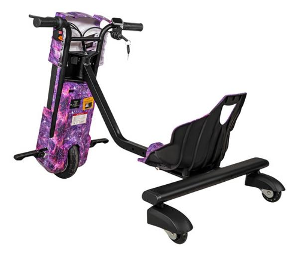 Crazy Kart Triciclo Electrico Niños Drifter Giro 360 +8 Años Morado E-Be