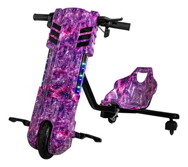 Crazy Kart Triciclo Electrico Niños Drifter Giro 360 +8 Años Morado E-Be