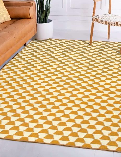 Tapete Alfombra Decorativo Lavable Yanis Oro Amarillo - Fine Art Tj