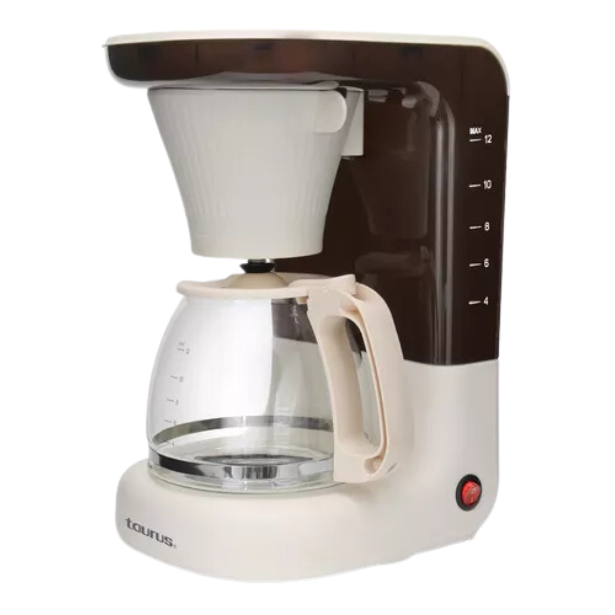  Cafetera Taurus Velvet ECO Con Filtro Lavable, Antigoteo, Para 12 Tazas, Beige