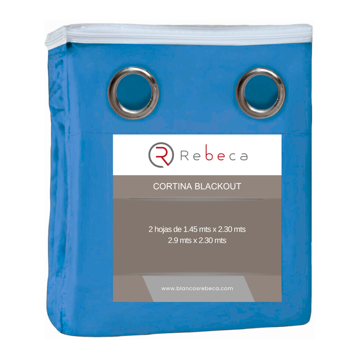 Cortina BlackOut Rebeca - 2 Paneles calidad Premium 95% Oscuridad- 290 x 230 cm de altura - Color Azul Celeste