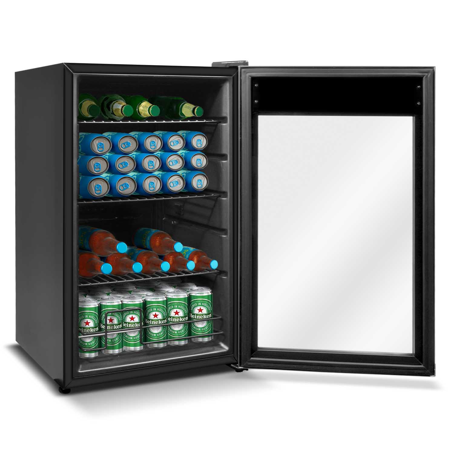 Frigobar 2.4pies Refigerador Digital Luz Led Tactil 85 Latas