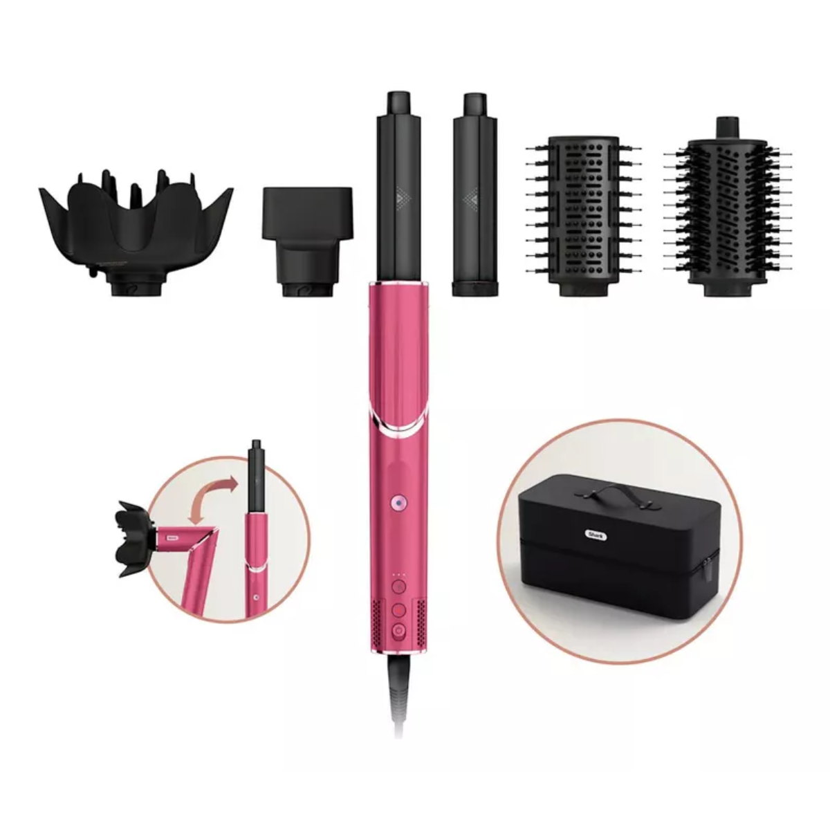 Multiestilizador Shark HD442BP Para Todo Tipo de Cabello 6 en 1 Rosa