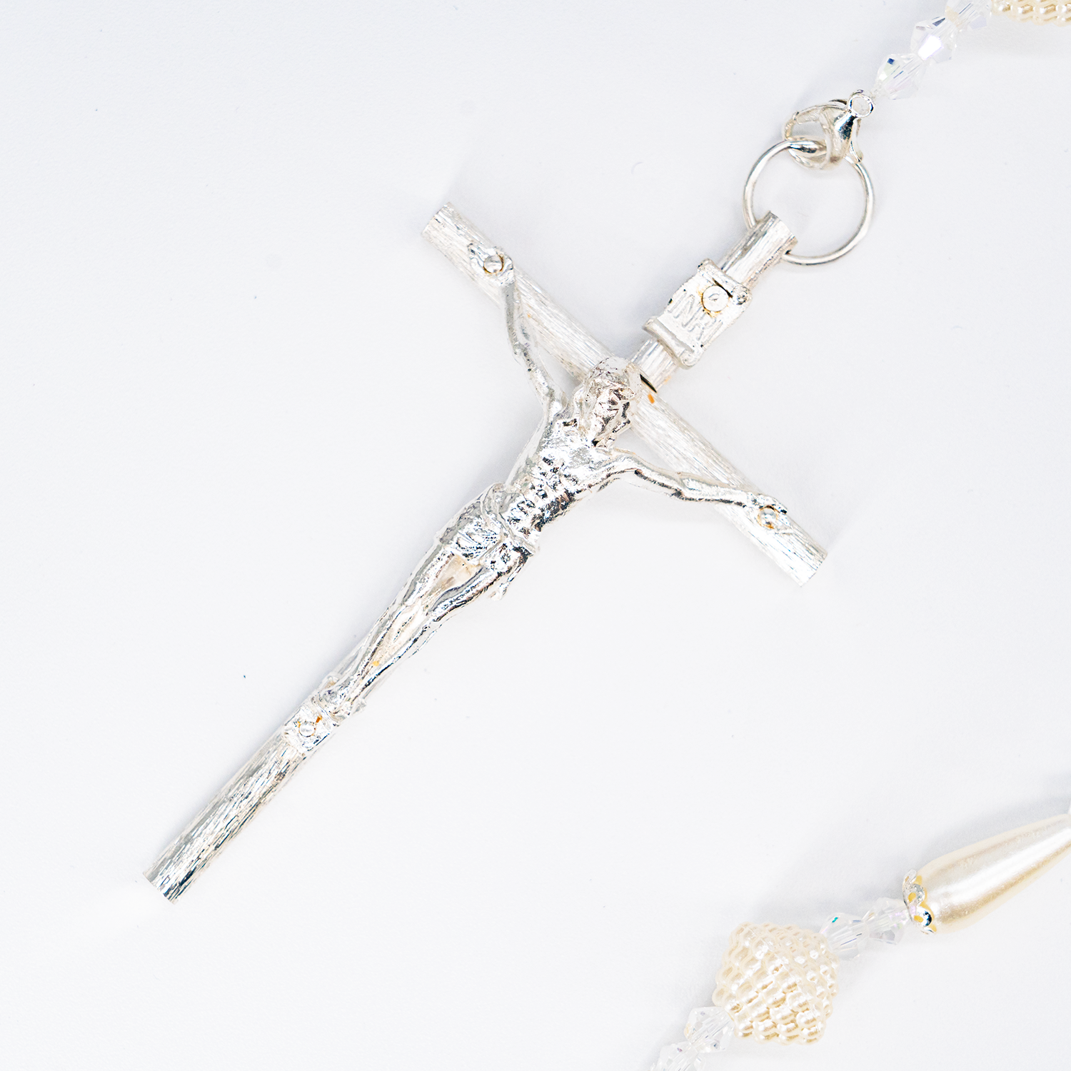 Lazo de boda artesanal plata