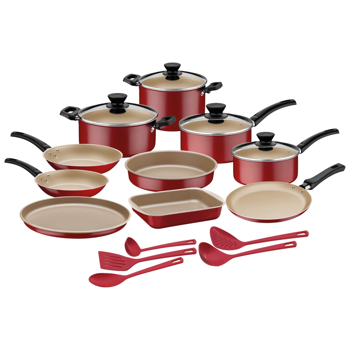 Paquete Batería Coimbra 19 Piezas + Licuadora Koblenz Deli Roja ENDY6
