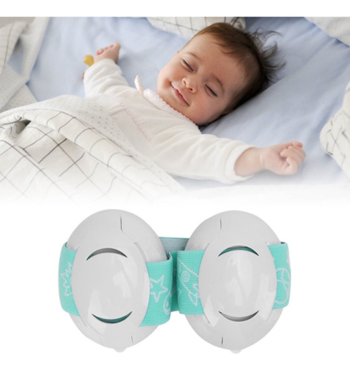 Orejeras Seguridad Para Bebés, Antiruido Protectores blanco/verde