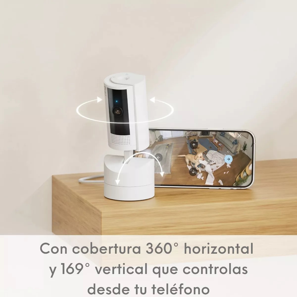Cámara de seguridad interior con movimiento Ring Pan-Tilt Indoor Blanco