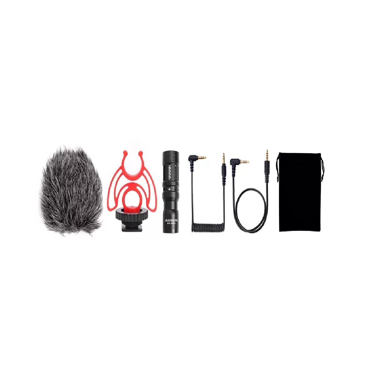 Micrófono Axnen Ax mm1 Condensador Cardioide Escopeta Negro