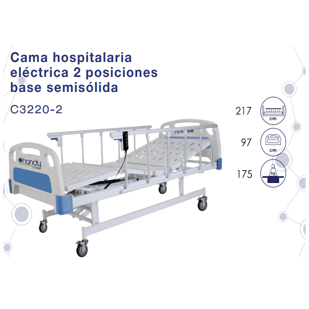 Cama Hospitalaria Eléctrica 2 Posiciones Base Rejilla Handy 
