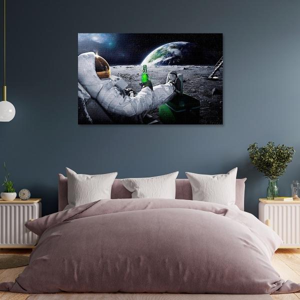 Cuadro Astronauta Con Cerveza Para Sala Oficina O Recamara