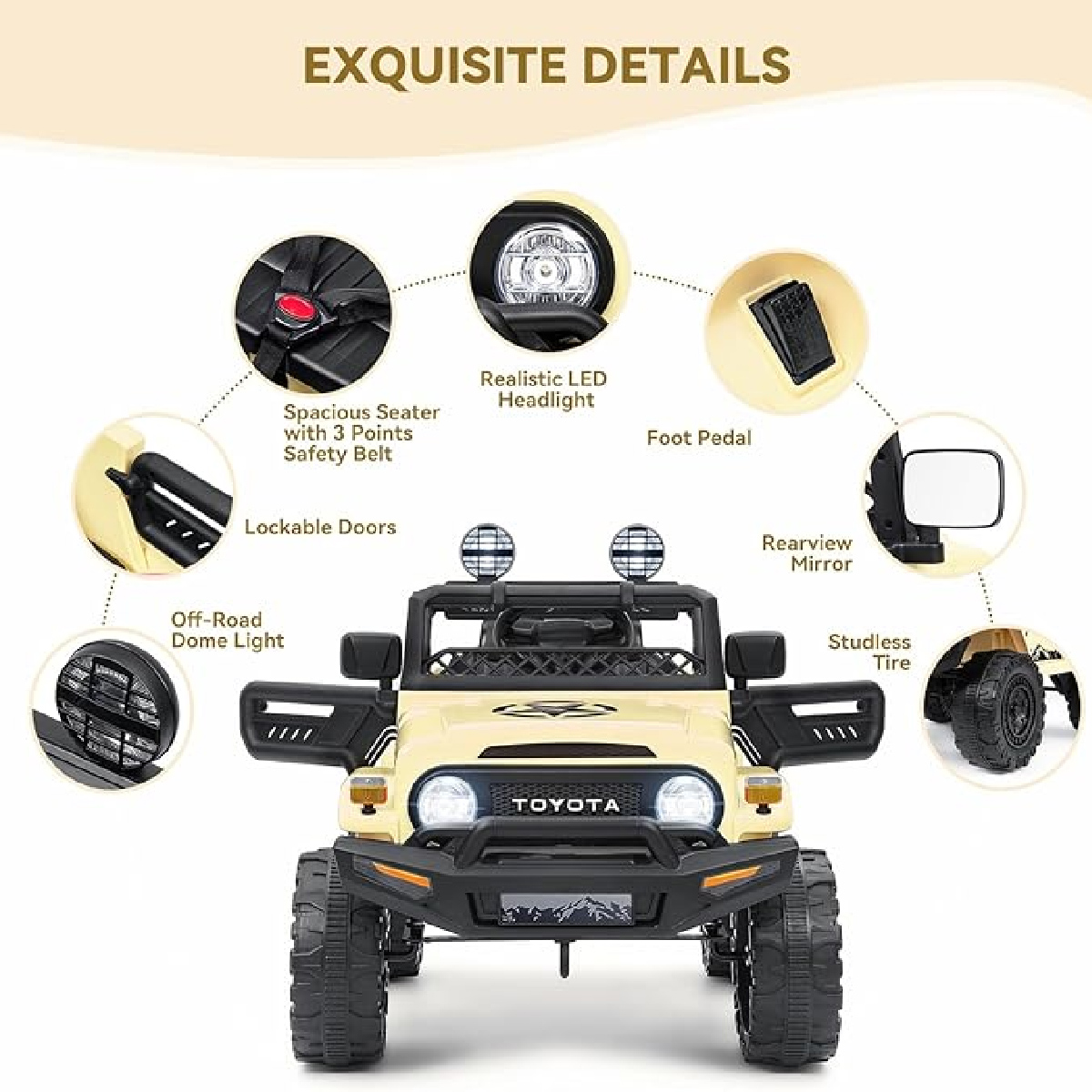 Montable Electrico Para Niños Toyota Fj Cruiser JJ2099 Le Monde Beige