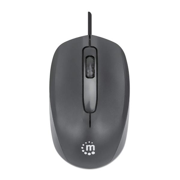 Mouse USB óptico con cable.