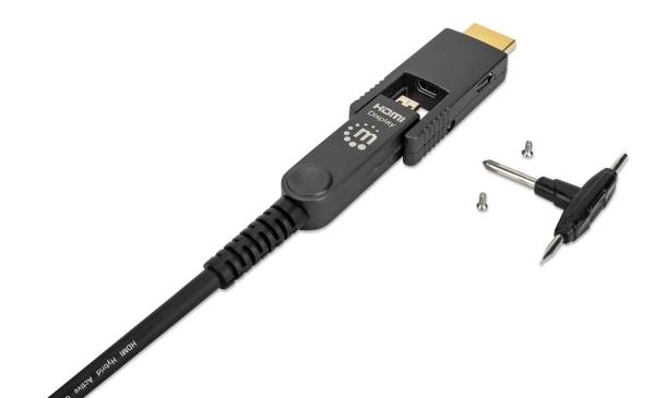 Cable Óptico Activo HDMI Manhattan Negro 30 M.