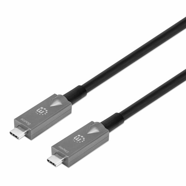 Cable USB-C de fibra óptica (AOC) USB 3.2 Gen 2 Manhattan 10 M.