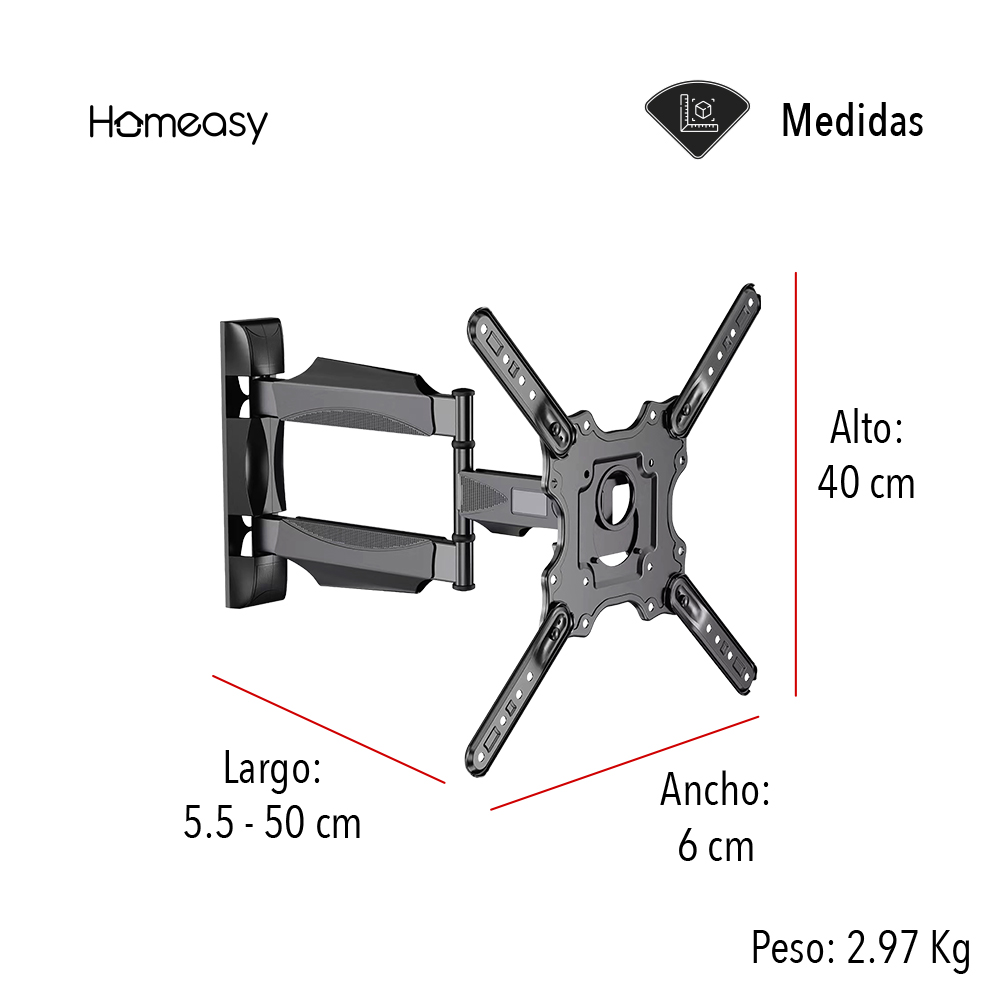 SOPORTE PARA T.V. DE 32 A 55 PULGADAS