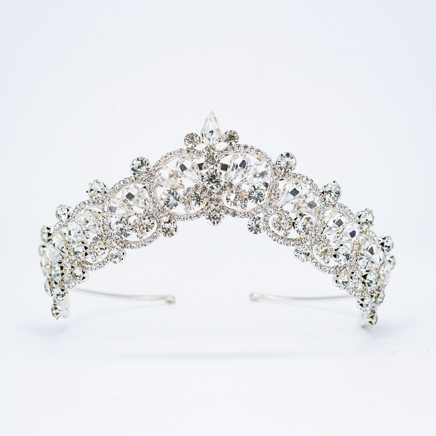 Tiara (corona) de novia o quince años plata