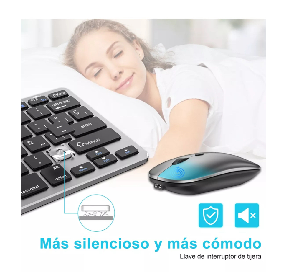 Teclado Y Mouse Bluetooth Inalámbrico Español Recargable