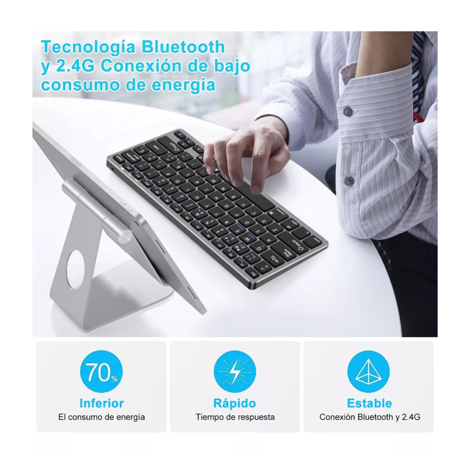 Teclado Y Mouse Bluetooth Inalámbrico Español Recargable
