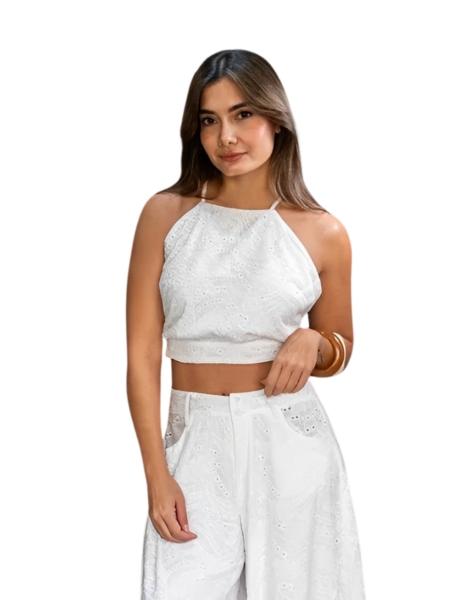 Pantalón palazzo Carina J&B color blanco para mujer Grande