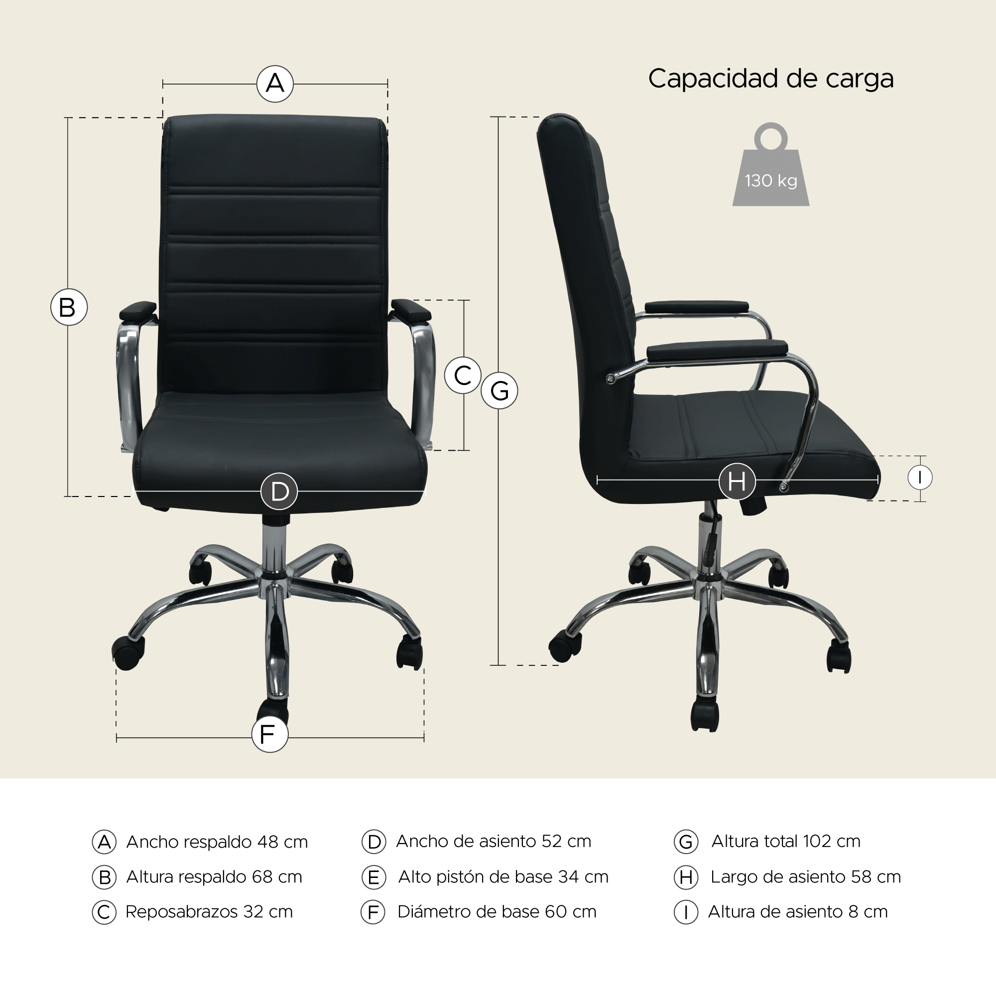 Silla de Oficina X-Pross Imperial Color Negro