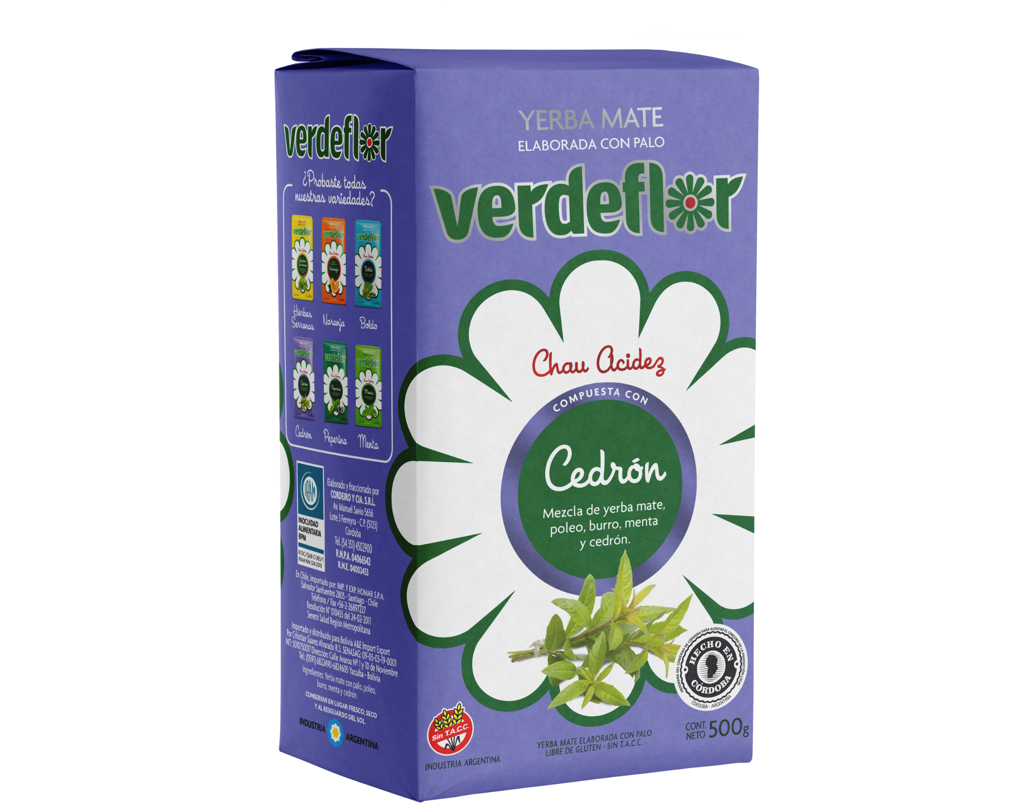 Yerba Mate Verdeflor Cedrón 500 g