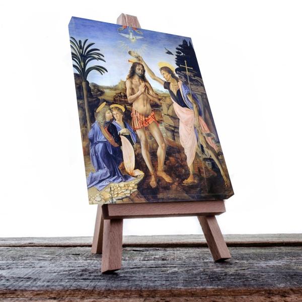 Cuadro Decorativo Canvas Religioso Bautismo de Cristo Verrocchio 90 X 60 cm