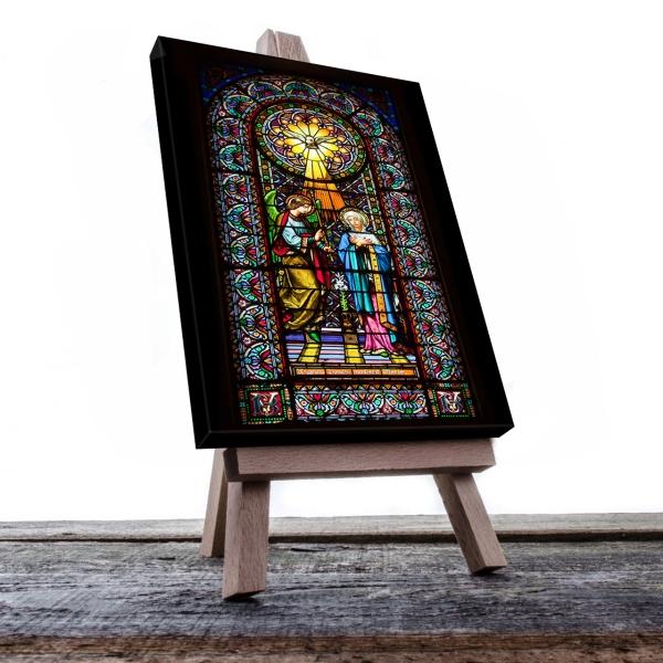 Cuadro Decorativo Canvas Religioso Vitral Espiritu Santo Virgen Maria 135 X 90