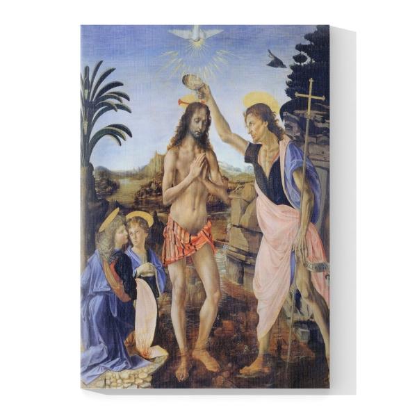 Cuadro Decorativo Canvas Religioso Bautismo de Cristo Verrocchio 135 x 90