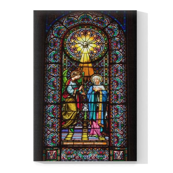 Cuadro Decorativo Canvas Religioso Vitral Espiritu Santo Virgen Maria 135 X 90