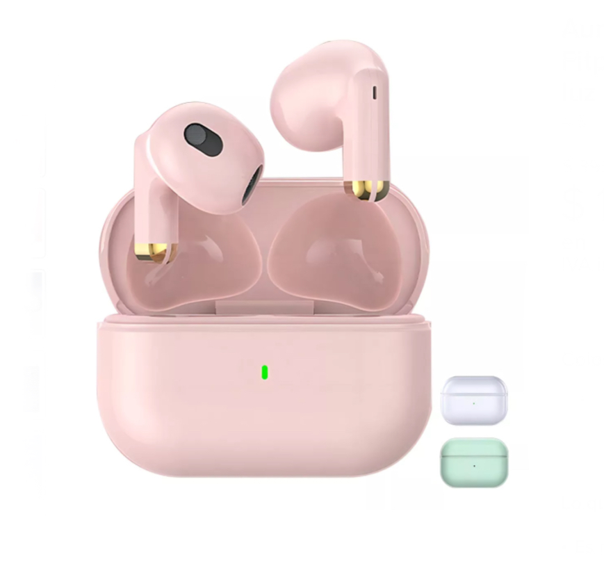 Auricular in-ear gamer inalámbrico Bluepods Mini 1 rosa con luz LED