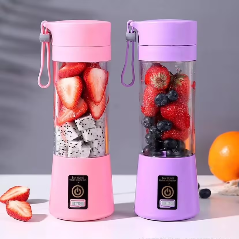 Licuadora Portátil 400ml Rosa, Recargable por USB, Compacta y Práctica para Batidos y Jugos Frescos