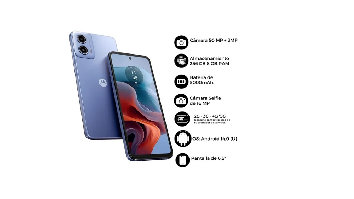 Motorola G34 5G 256Gb 8Ram Dual Sim Color Azul Nuevo Desbloqueado Nuevo