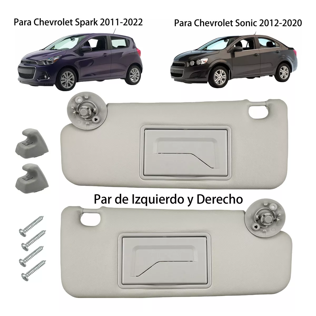 Par De Visera Parasol Para Chevy Sonic Spark 2012-2020