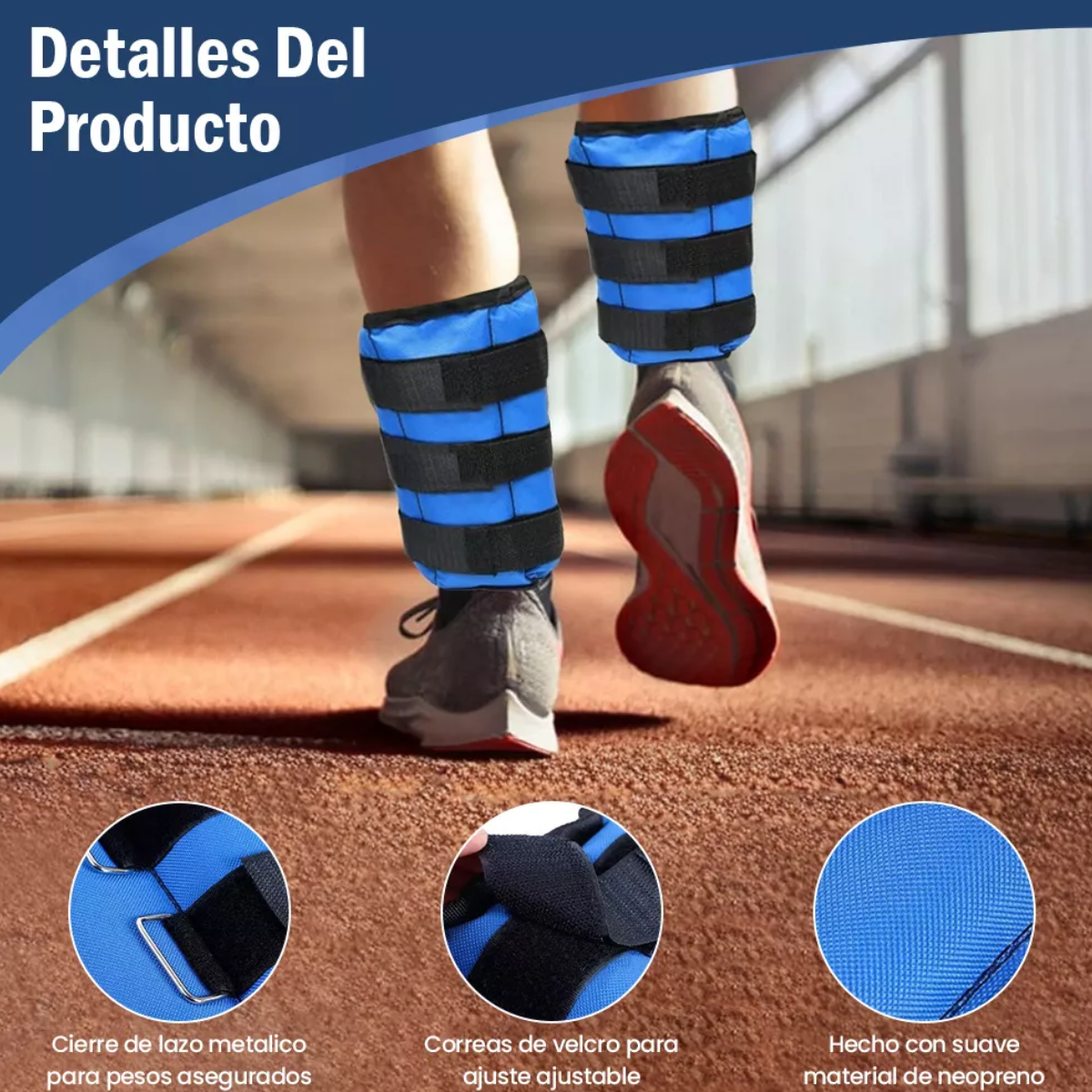 Pesas Fitness Par De Polainas 6kg Cada Una Para Tobillos Color Azul