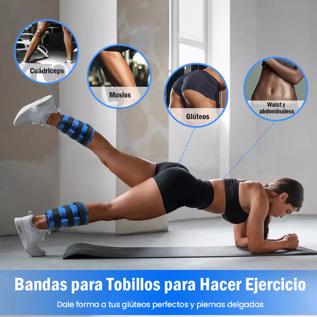 Pesas Fitness Par De Polainas 6kg Cada Una Para Tobillos Color Azul