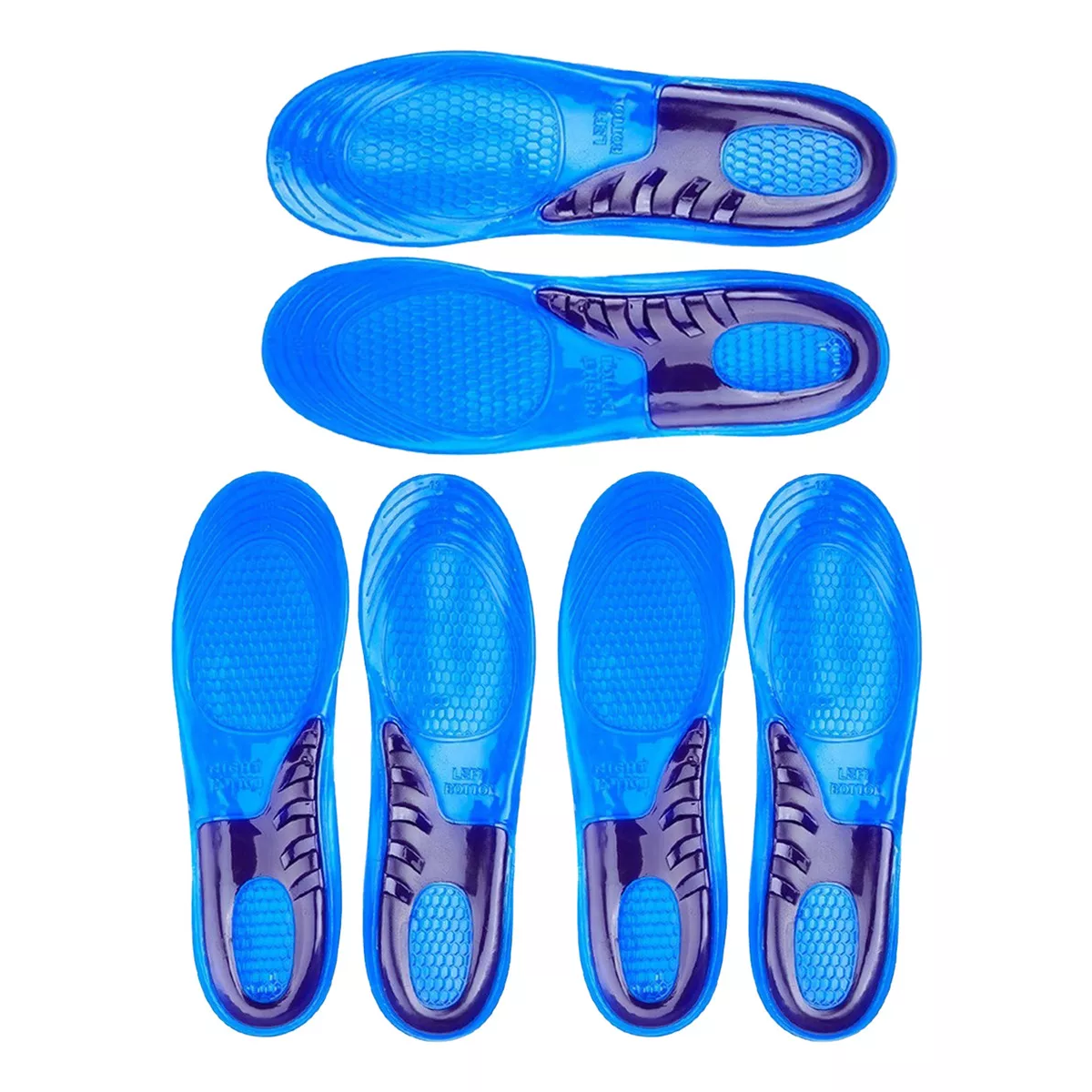 4 Pares Plantilla De Gel Para Ortopedica Absorción Eimpactos Talla L