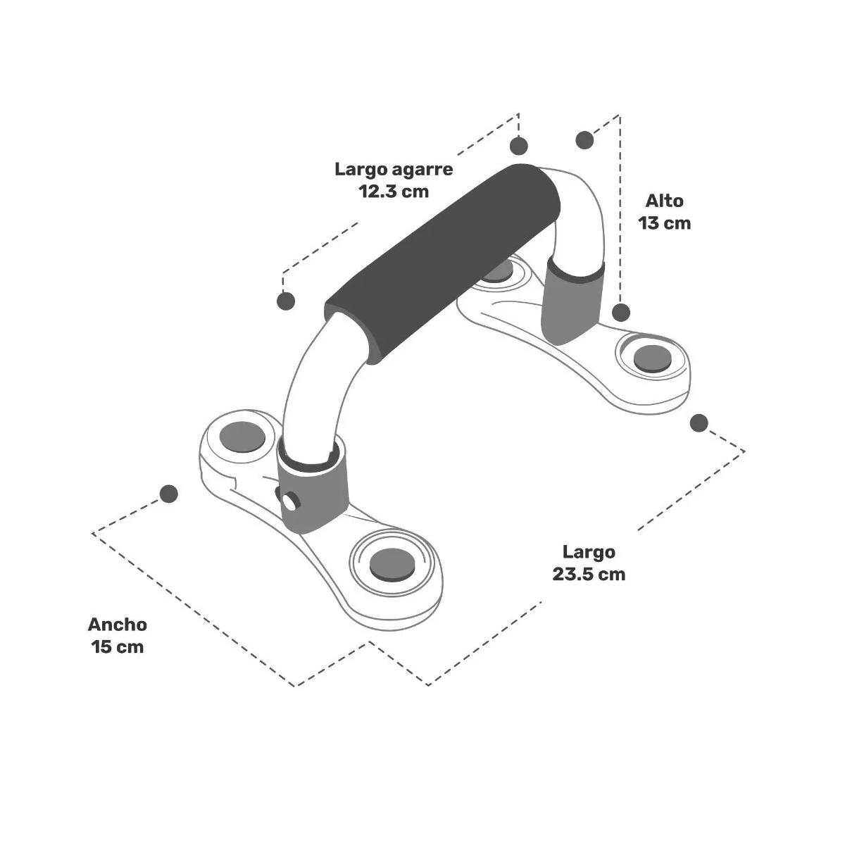 Barras Lagartijas Push Up Metal Ejercicio Antiderrape Color Negro