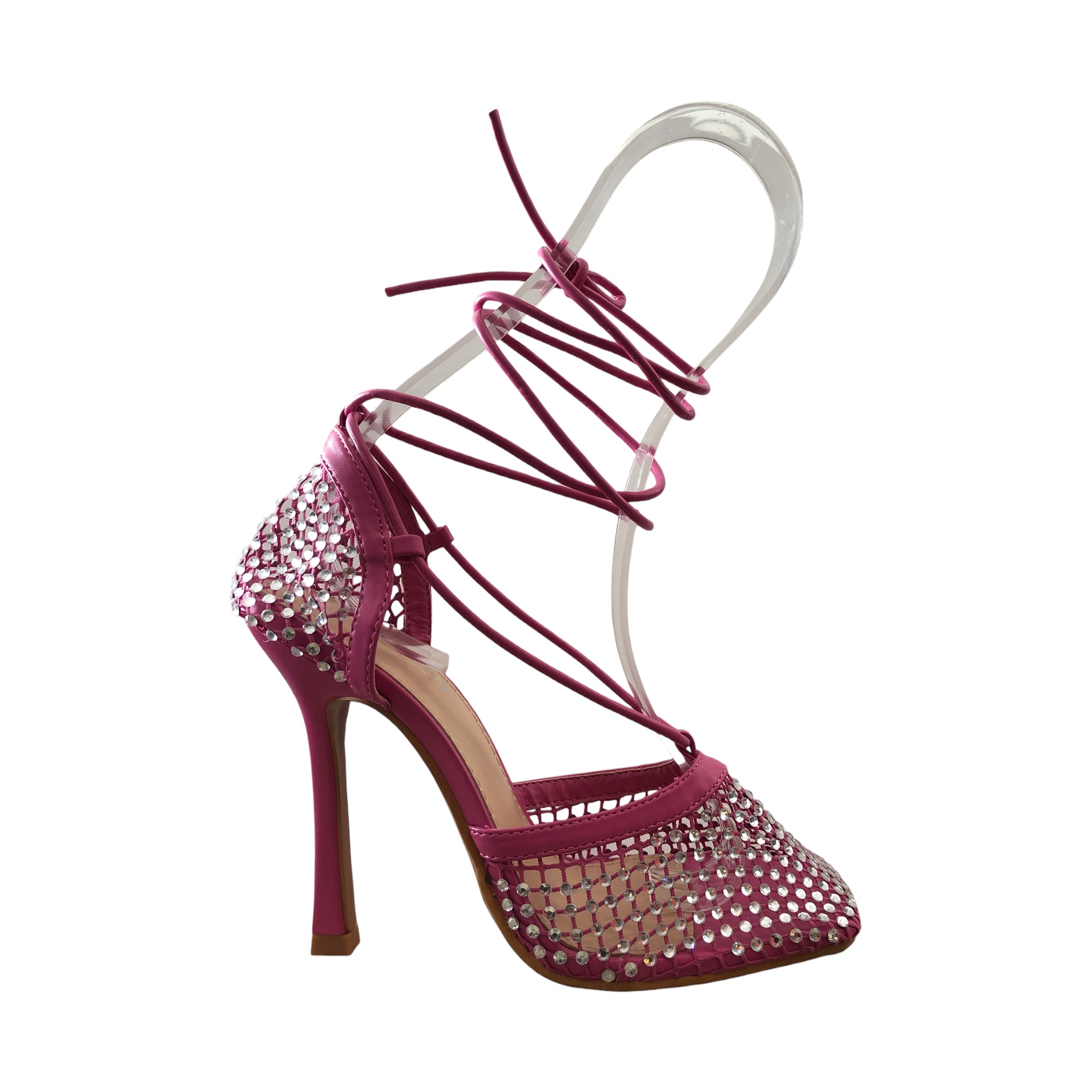 Zapatilla red cristales fucsia DA