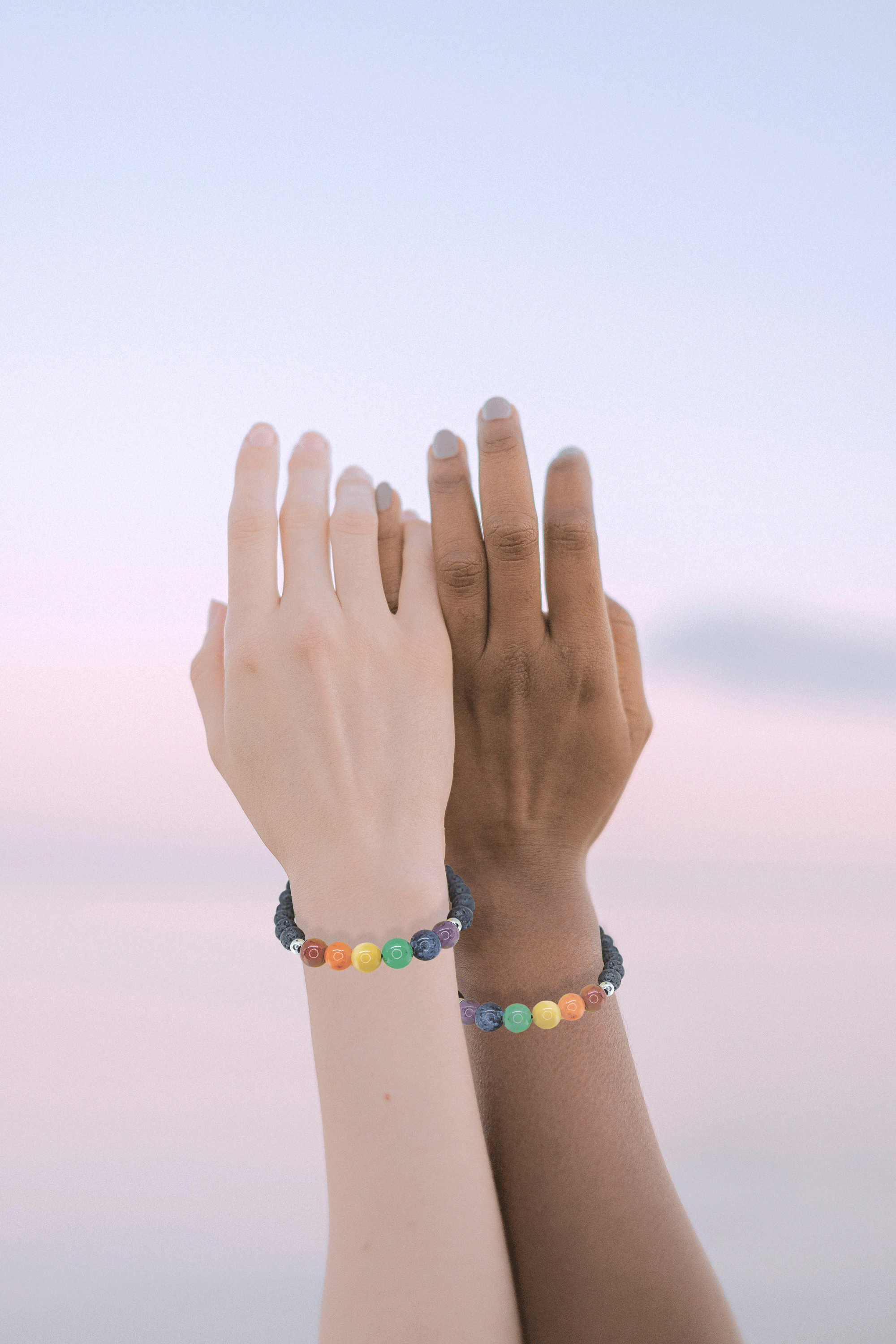 Pulsera Pride LGBT Cuarzos Naturales y Plata genuina.