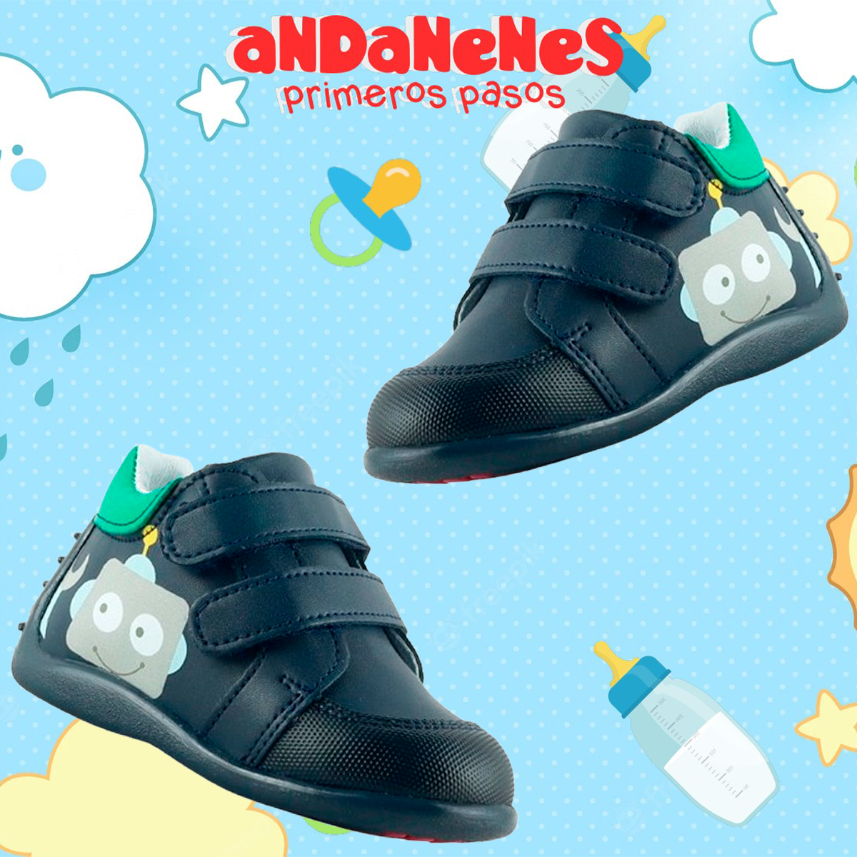 Zapato Niño Bebé Andanenes Arco Soporte Cómodo Marino 6477-M