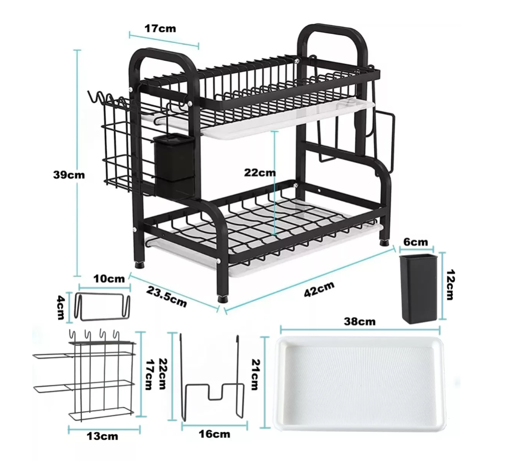 Escurridor De Platos De Acero Inoxidable De 2 Niveles
