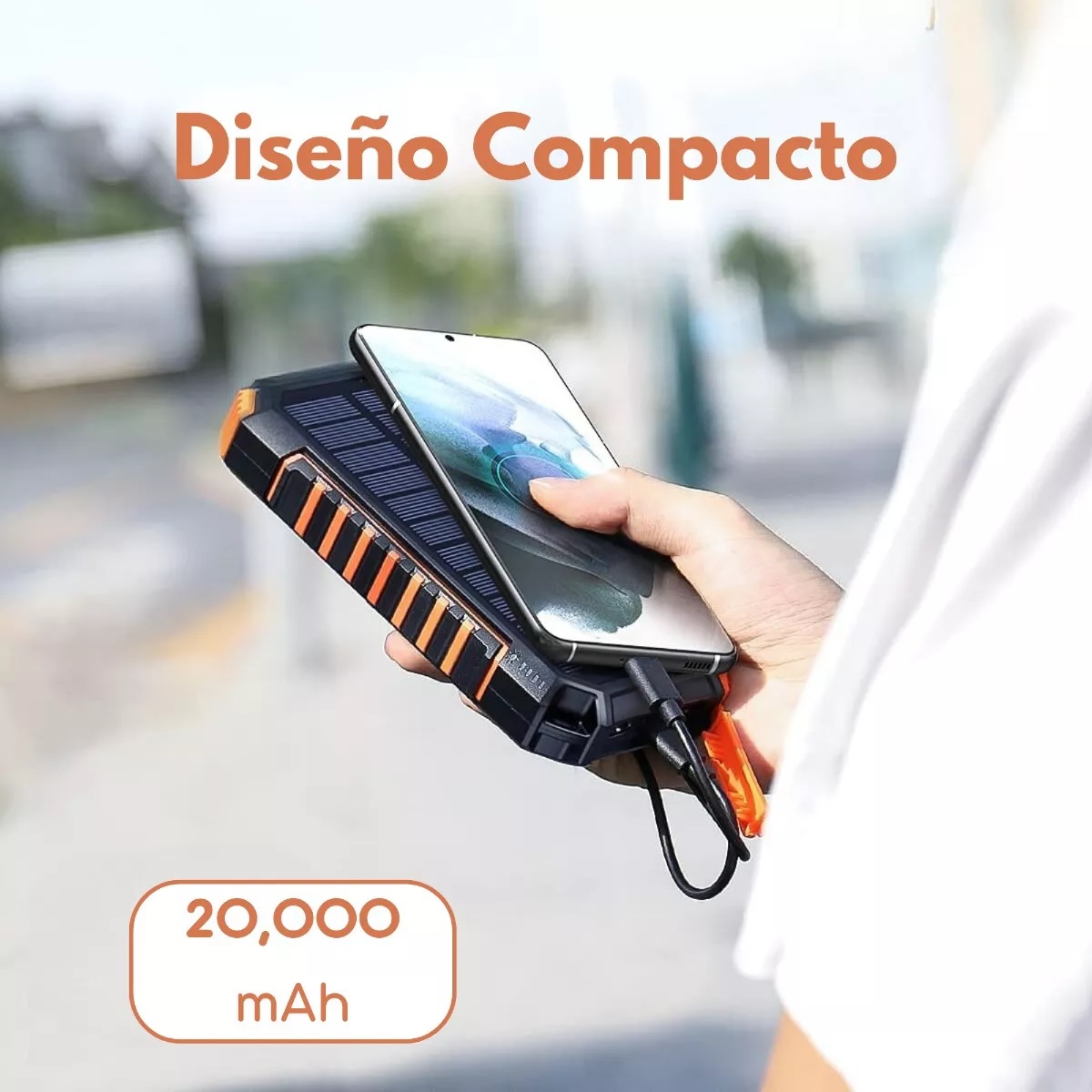 Power Bank Solar Blast Pro 20,000mah, Batería Portátil De Carga Inalámbrica