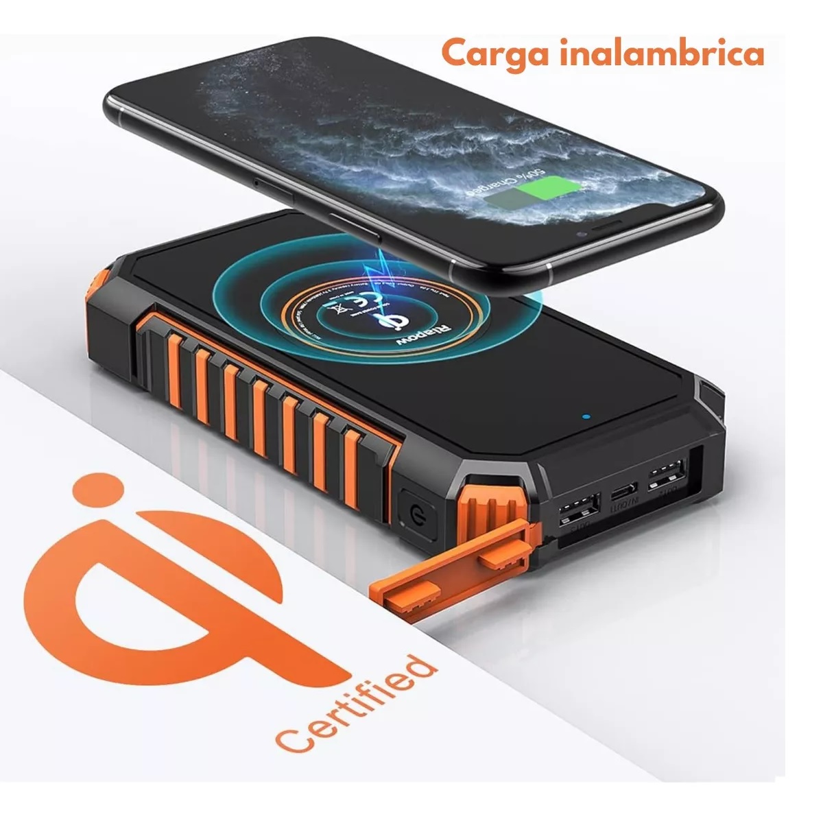 Power Bank Solar Blast Pro 20,000mah, Batería Portátil De Carga Inalámbrica