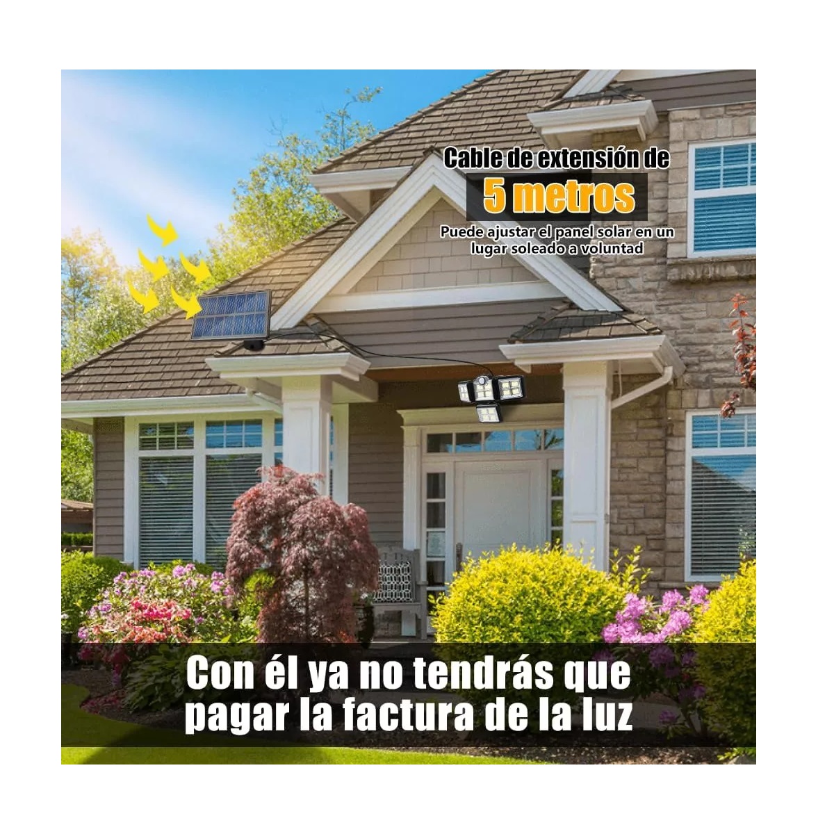 198led Luz Solar Exterior Lámpara Solar Para Jardín