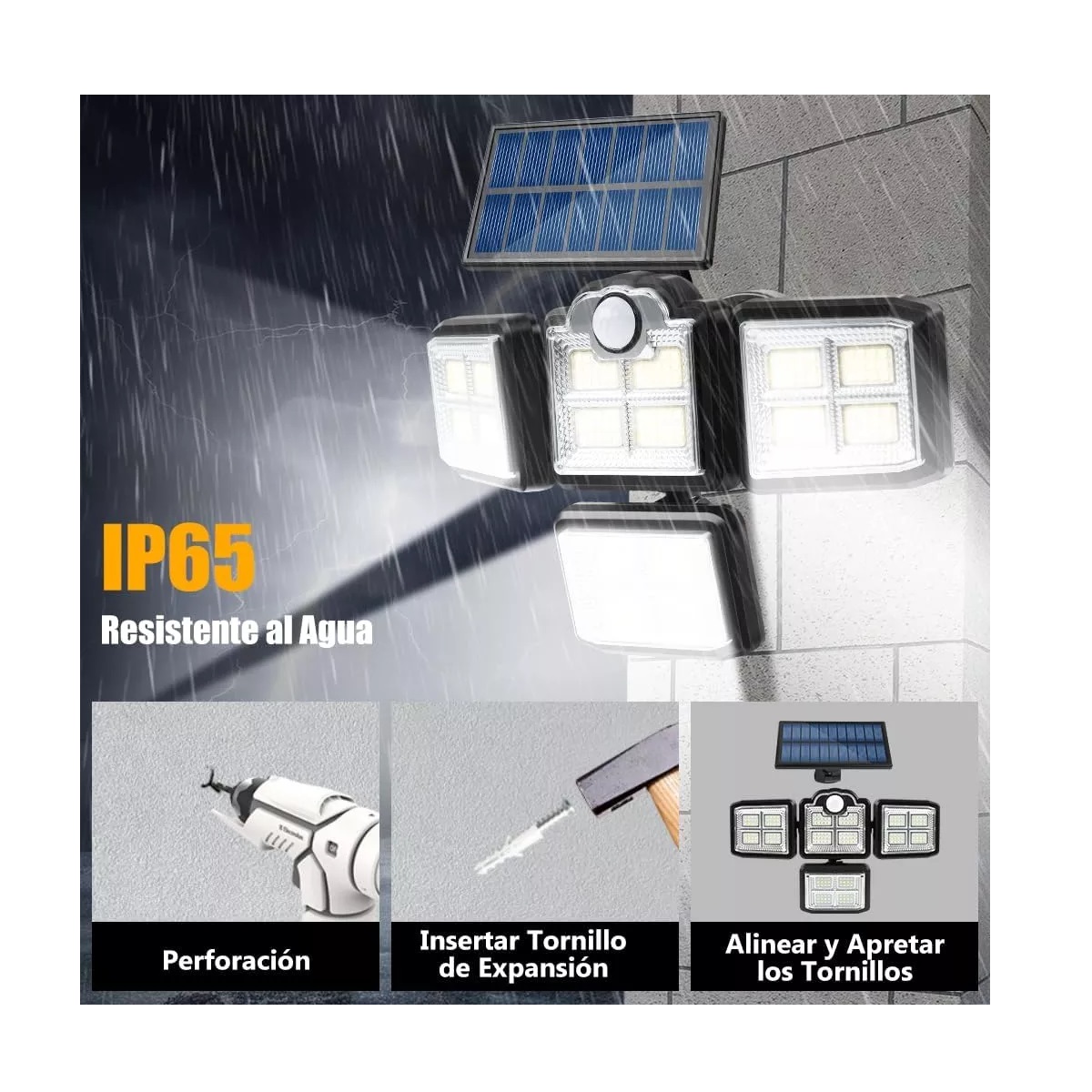 198led Luz Solar Exterior Lámpara Solar Para Jardín